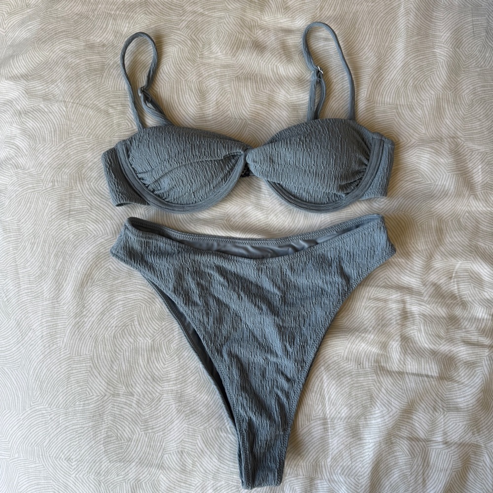 TJ Swim Dusty Blue Bikini Set